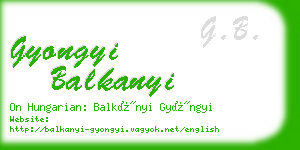 gyongyi balkanyi business card